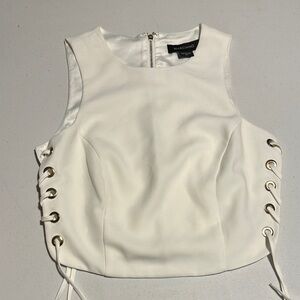Marciano Ivory Lace-Up Tank Top
